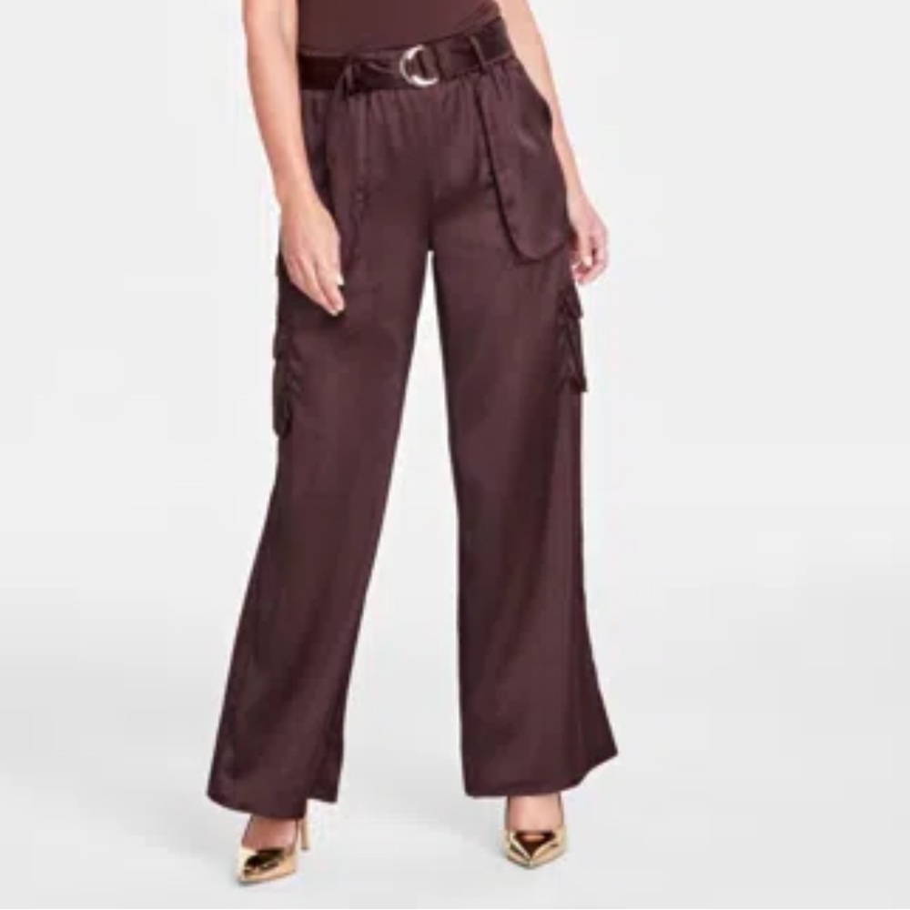 INC INTERNATIONAL CONCEPTS
Women's High-rise Belted Satin Cargo Pants